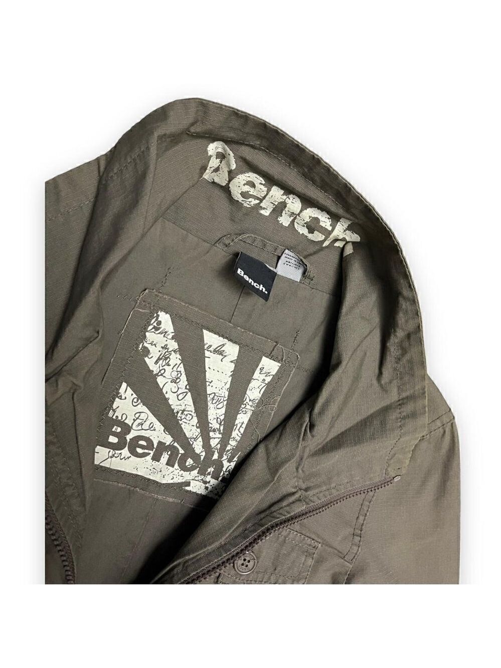 BENCH Khaki Cargo Designer Full Zip Light Jacket - Womens Small - Picture 3 of 5